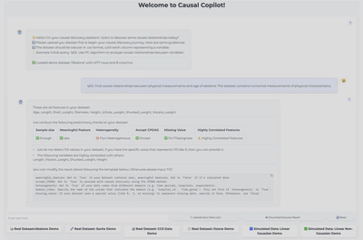 Web-based interface for interactive causal analysis